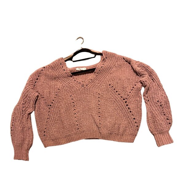 Moon and Madison Knit V-Neck Sweater M Dusty Rose - Picture 2 of 3